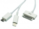 3IN1 USB Cable for iphone 5&4&4S&ipad 2&5 PIN Micro USB Sync Data Cable For Samsung